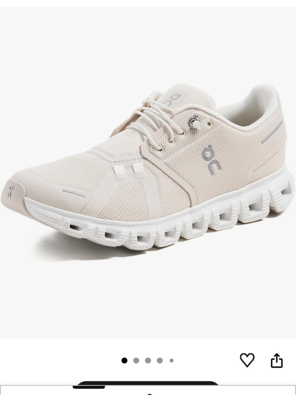 On Womens Cloud 6, Size 7, Pearl/White